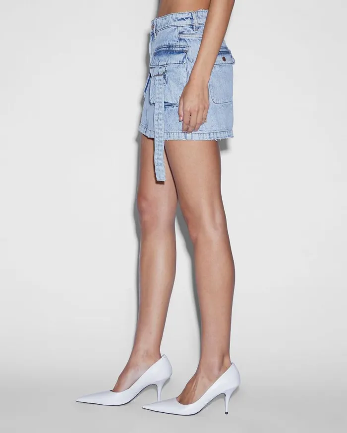 Ksubi Low Rider Cargo Skirt Mills Blue WomensMens Denim Skirts