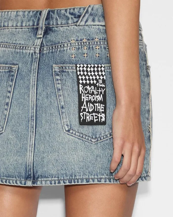 Ksubi Low Rider Mini Frayed Womens Denim Skirts