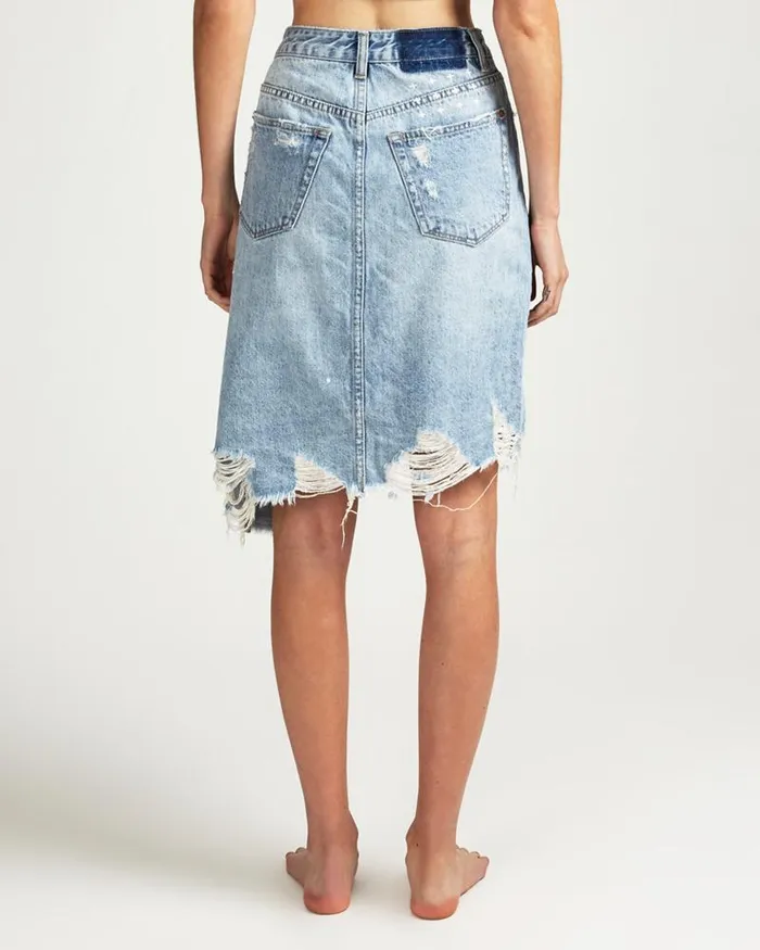 Ksubi Rap Midi Skirt Dirty Harry Womens Denim Skirts