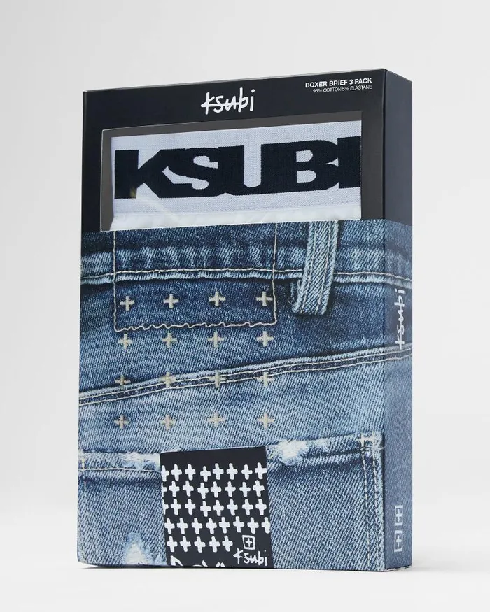 Ksubi Royalty Boxer Brief 3 Pack White WomensMens Underwear