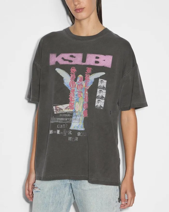 Ksubi Sinner Oh G Ss Tee Charcoal Womens Tops