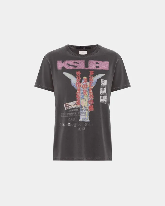 Ksubi Sinner Oh G Ss Tee Charcoal Womens Tops