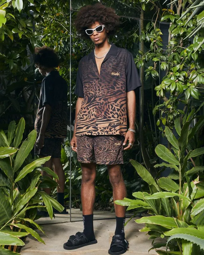 Ksubi Sinners Resort Ss Shirt Leopard Mens Shirts