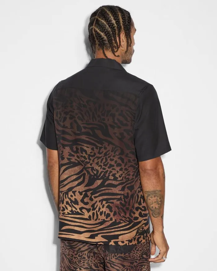 Ksubi Sinners Resort Ss Shirt Leopard Mens Shirts