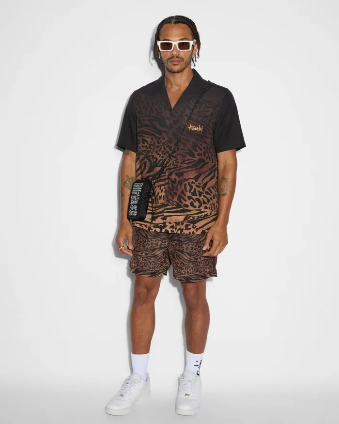 Ksubi Sinners Resort Ss Shirt Leopard Mens Shirts