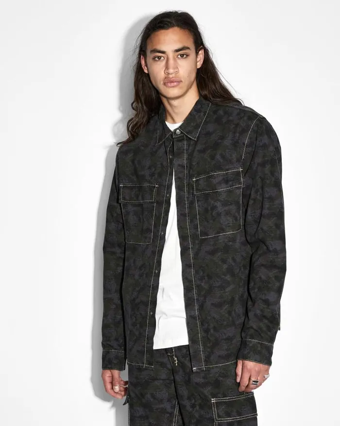 Ksubi Snakebite Ls Shirt Camo Mens Shirts
