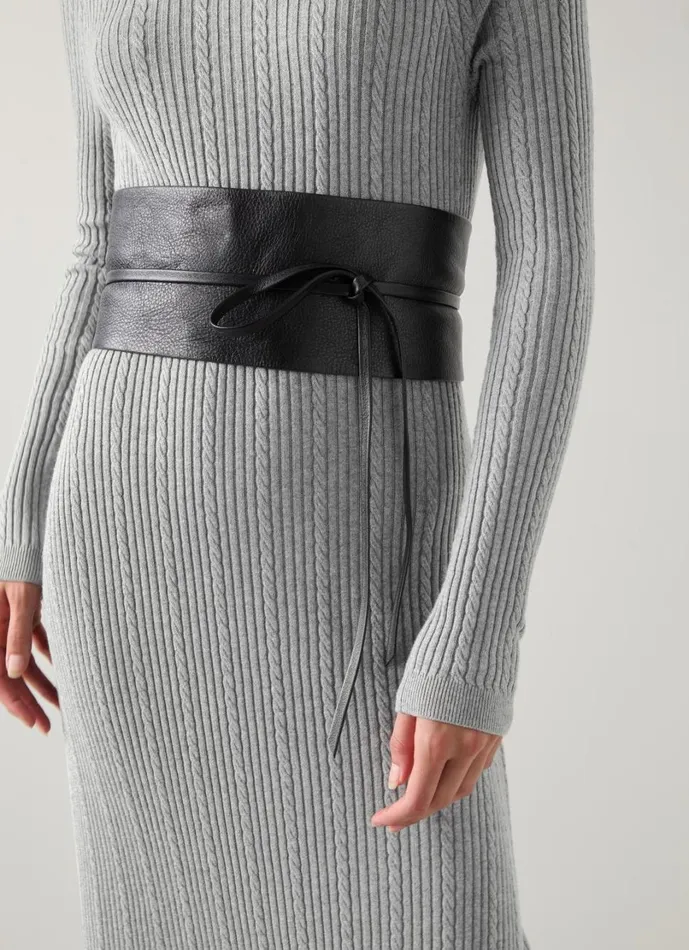 LKBennett Belts Women Alta Black Soft Wrap Belt