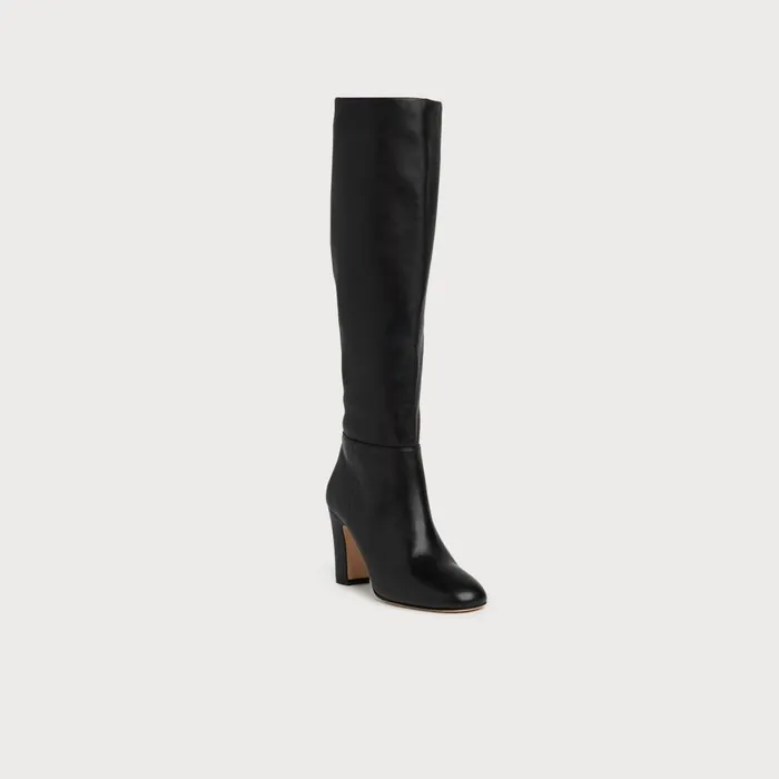 LKBennett Boots Women Kristen Black Leather Knee Boots