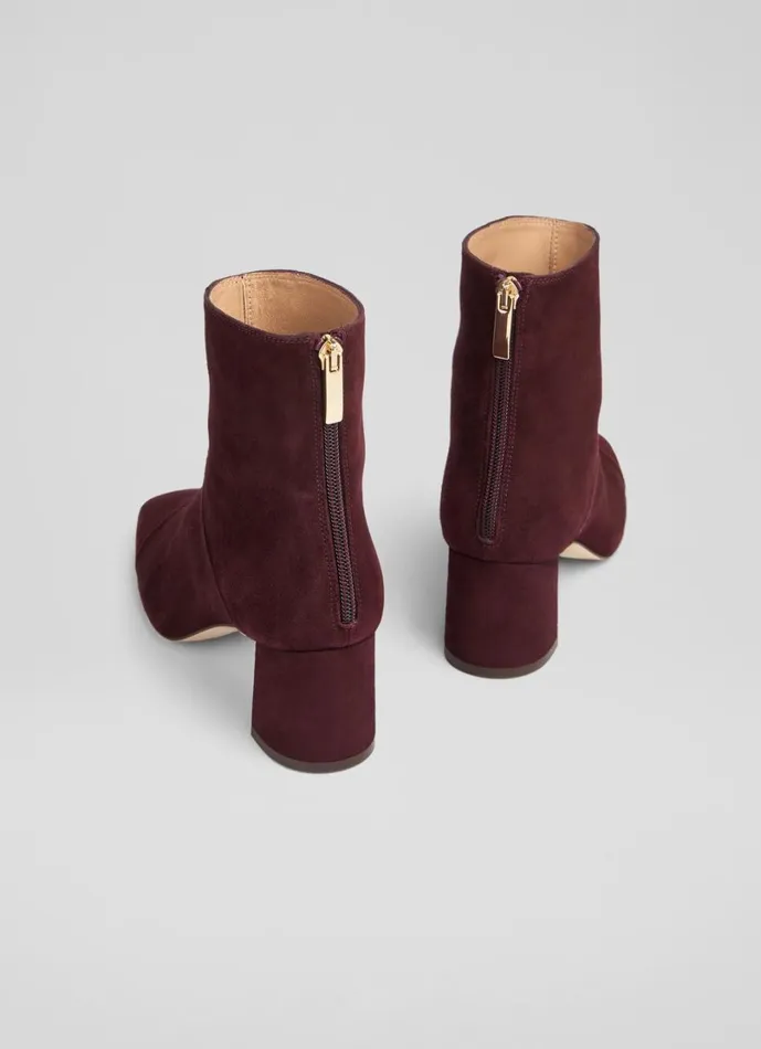 LKBennett Boots Women Maxine Bournville Toe Cap Block Heel Ankle Boot