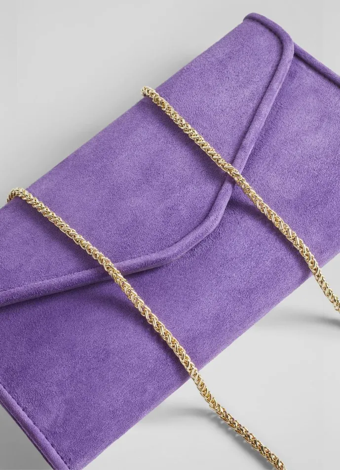 LKBennett Clutch Bags Women Dominica Plum Suede Clutch Bag
