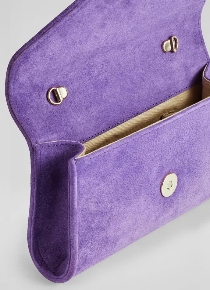 LKBennett Clutch Bags Women Dominica Plum Suede Clutch Bag