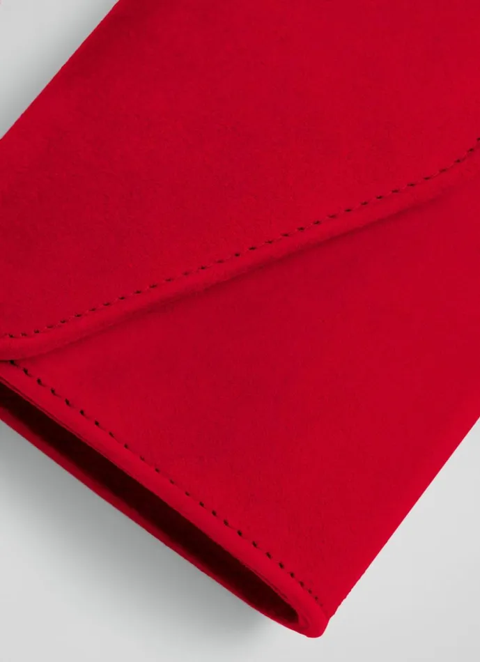 LKBennett Clutch Bags Women Dominica Red Suede Clutch Bag