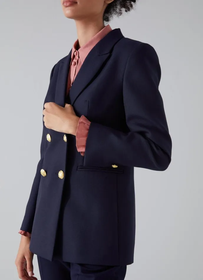 LKBennett Coats and Jackets Women Mariner Navy DoubleBreasted Sailor LENZING ECOVERO Blazer LKBennett Coats and Jackets Women Mariner Navy DoubleBreasted Sailor LENZING ECOVERO Blazer