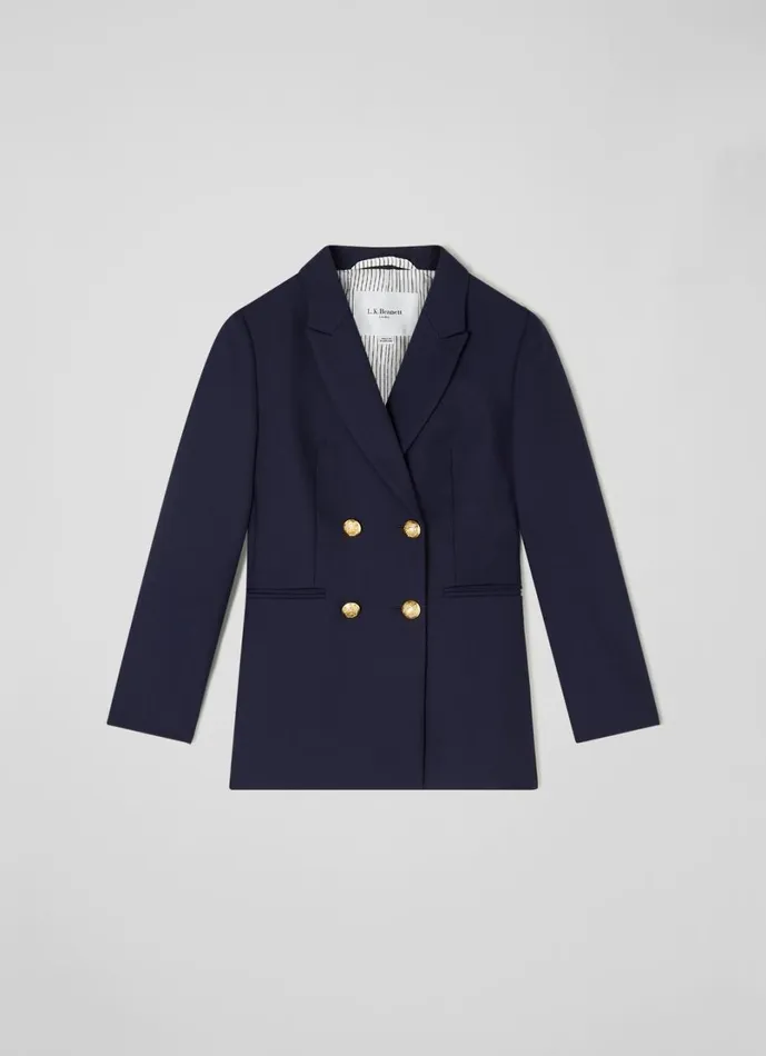 LKBennett Coats and Jackets Women Mariner Navy DoubleBreasted Sailor LENZING ECOVERO Blazer LKBennett Coats and Jackets Women Mariner Navy DoubleBreasted Sailor LENZING ECOVERO Blazer