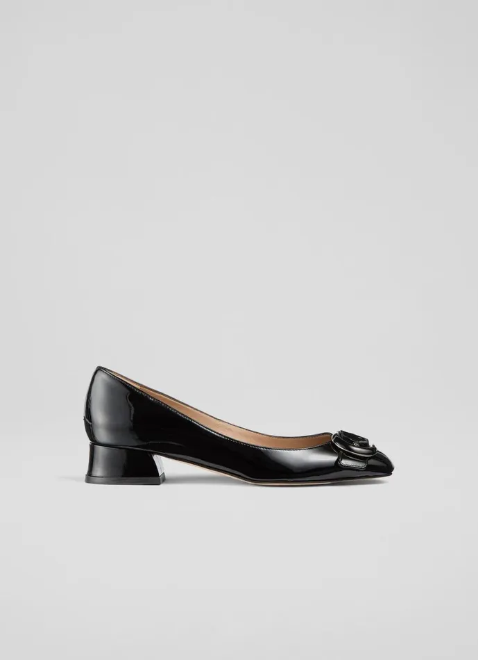 LKBennett Court Shoes Women Cici Black Casual Resin Buckle Court