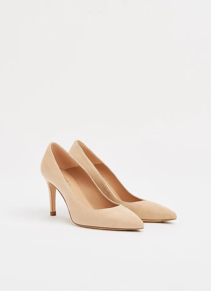 LKBennett Court Shoes Women Floret Beige Suede Pointed Toe Courts