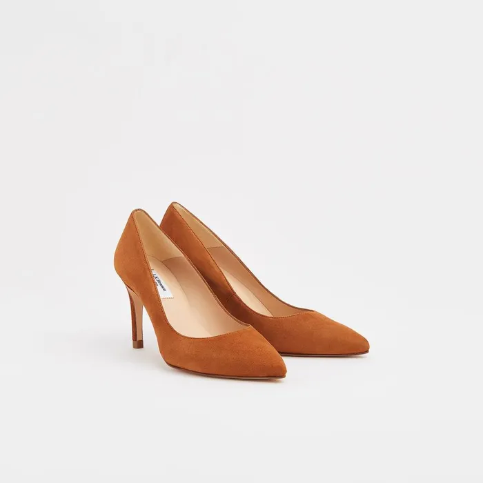 LKBennett Court Shoes Women Floret Chestnut Suede Pointed Toe Courts LKBennett Court Shoes Women Floret Chestnut Suede Pointed Toe Courts