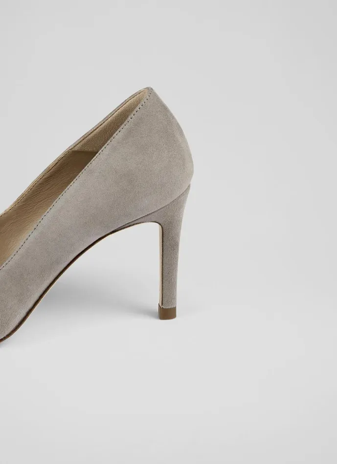 LKBennett Court Shoes Women Floret Grey Suede Pointed Toe Courts LKBennett Court Shoes Women Floret Grey Suede Pointed Toe Courts