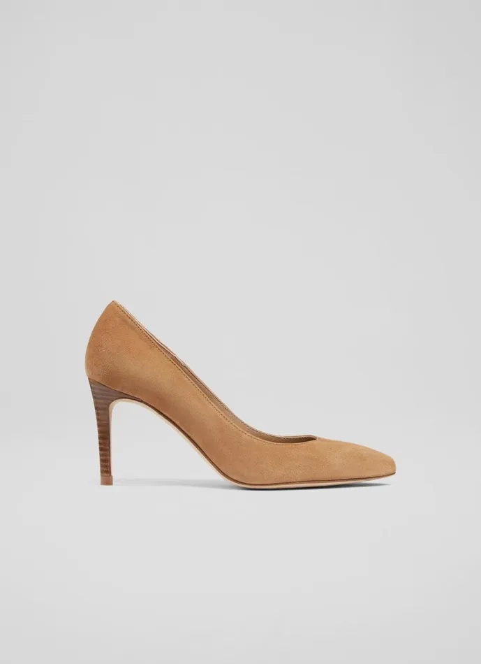 LKBennett Court Shoes Women Floret Nutmeg Suede Pointed Toe Courts