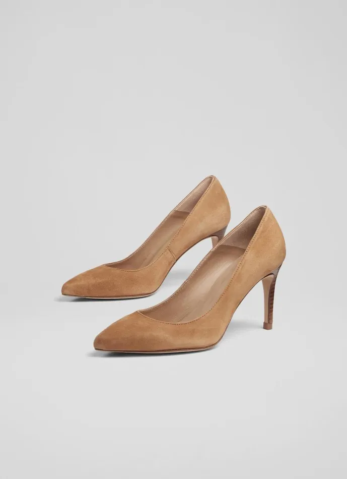 LKBennett Court Shoes Women Floret Nutmeg Suede Pointed Toe Courts
