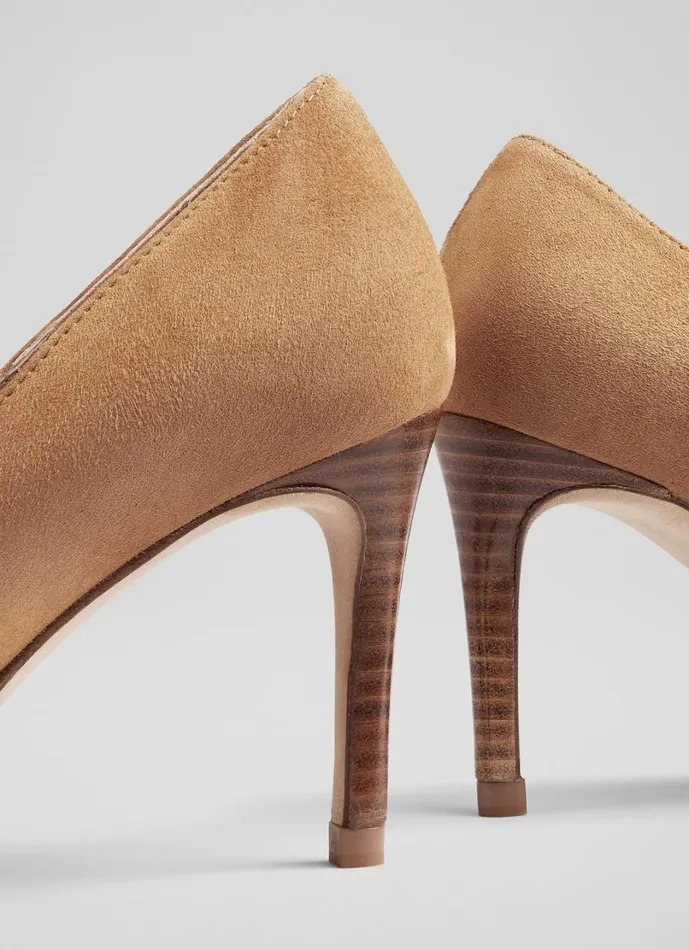 LKBennett Court Shoes Women Floret Nutmeg Suede Pointed Toe Courts
