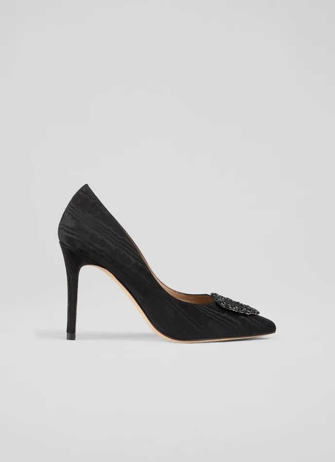 LKBennett Court Shoes Women Luella Black Heart Crystal Court