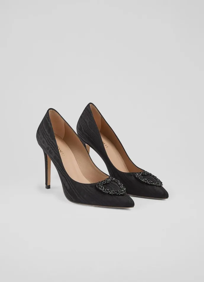 LKBennett Court Shoes Women Luella Black Heart Crystal Court LKBennett Court Shoes Women Luella Black Heart Crystal Court