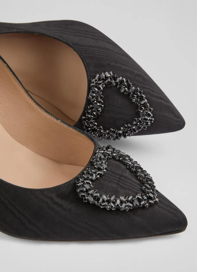 LKBennett Court Shoes Women Luella Black Heart Crystal Court LKBennett Court Shoes Women Luella Black Heart Crystal Court