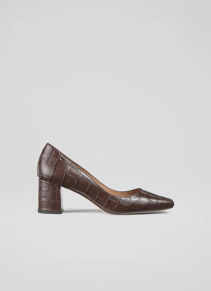 LKBennett Court Shoes Women Sally Chocolate Square Toe Courts