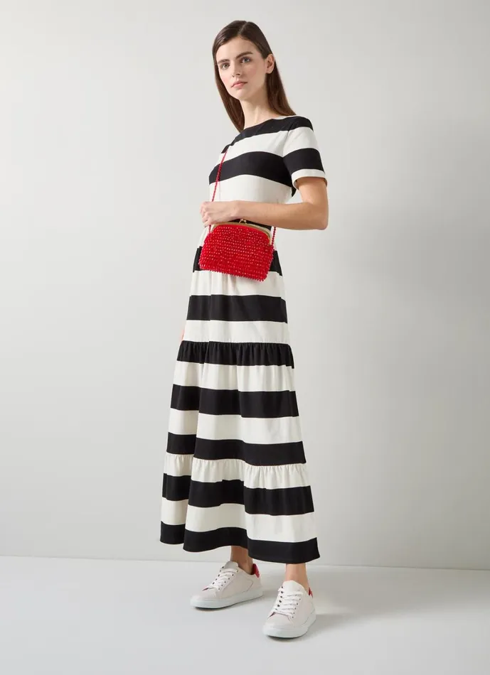 LKBennett Dresses Women Leigh Stripe Organic Cotton Jersey Dress LKBennett Dresses Women Leigh Stripe Organic Cotton Jersey Dress