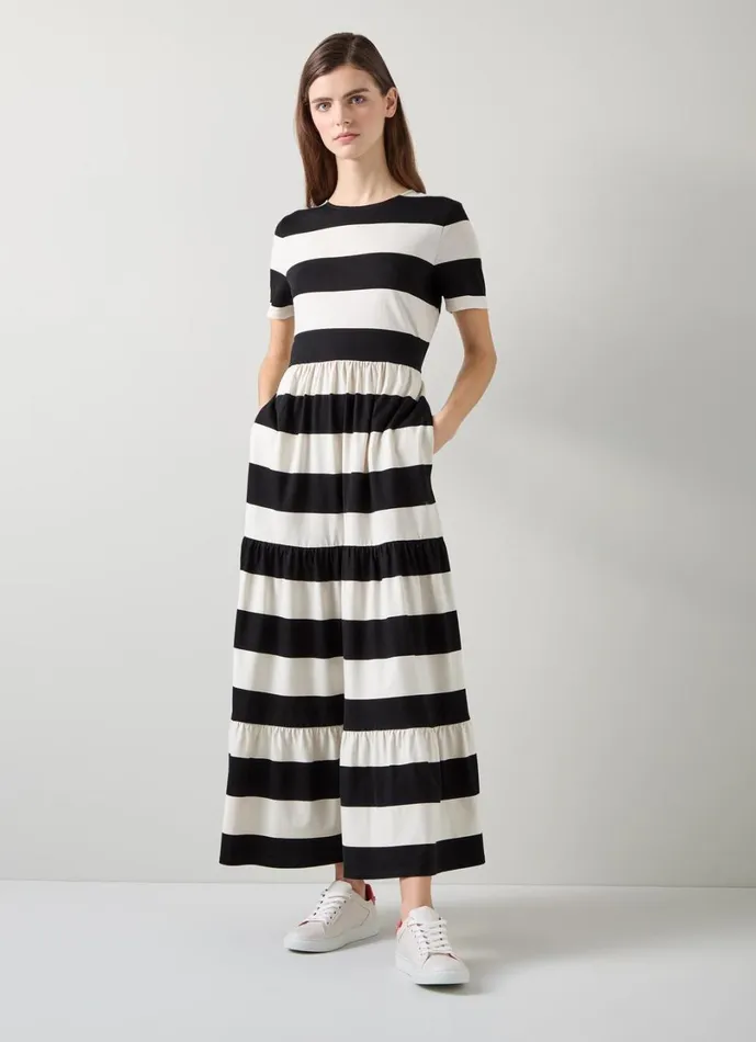 LKBennett Dresses Women Leigh Stripe Organic Cotton Jersey Dress LKBennett Dresses Women Leigh Stripe Organic Cotton Jersey Dress