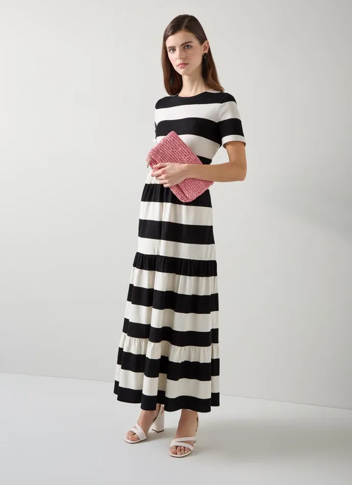 LKBennett Dresses Women Leigh Stripe Organic Cotton Jersey Dress LKBennett Dresses Women Leigh Stripe Organic Cotton Jersey Dress