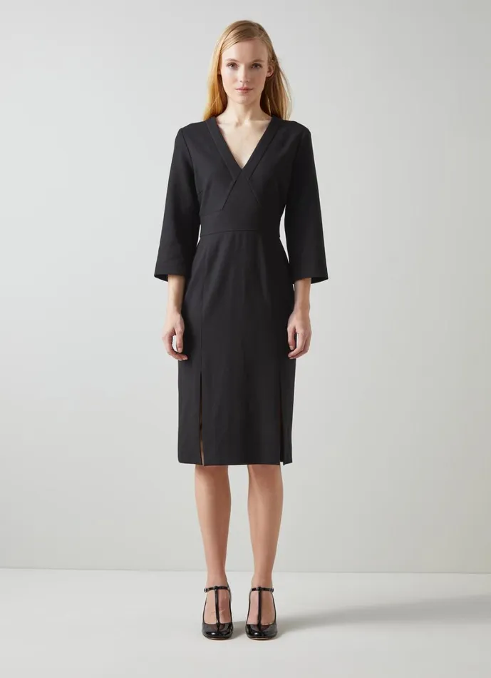 LKBennett Dresses Women Sky Black Crepe Dress With LENZING ECOVERO Viscose LKBennett Dresses Women Sky Black Crepe Dress With LENZING ECOVERO Viscose