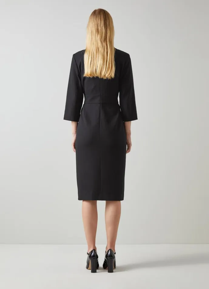 LKBennett Dresses Women Sky Black Crepe Dress With LENZING ECOVERO Viscose LKBennett Dresses Women Sky Black Crepe Dress With LENZING ECOVERO Viscose