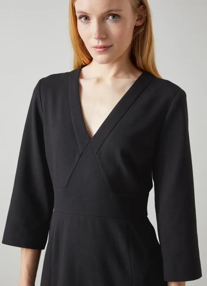 LKBennett Dresses Women Sky Black Crepe Dress With LENZING ECOVERO Viscose LKBennett Dresses Women Sky Black Crepe Dress With LENZING ECOVERO Viscose