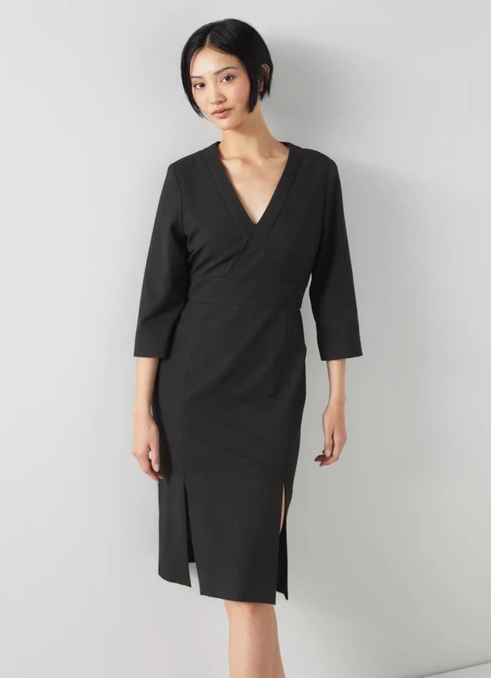 LKBennett Dresses Women Sky Black Crepe Dress With LENZING ECOVERO Viscose LKBennett Dresses Women Sky Black Crepe Dress With LENZING ECOVERO Viscose