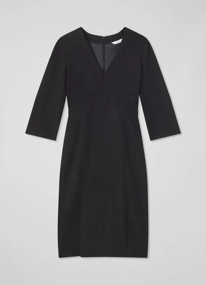 LKBennett Dresses Women Sky Black Crepe Dress With LENZING ECOVERO Viscose LKBennett Dresses Women Sky Black Crepe Dress With LENZING ECOVERO Viscose