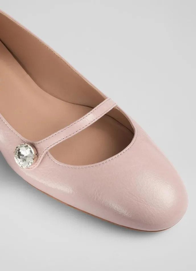 LKBennett Flats Women Demi Carnation Crystal Button Flats LKBennett Flats Women Demi Carnation Crystal Button Flats