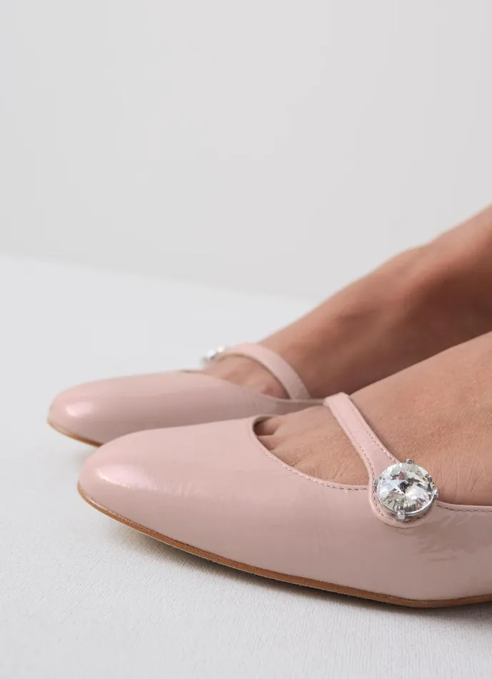 LKBennett Flats Women Demi Carnation Crystal Button Flats LKBennett Flats Women Demi Carnation Crystal Button Flats