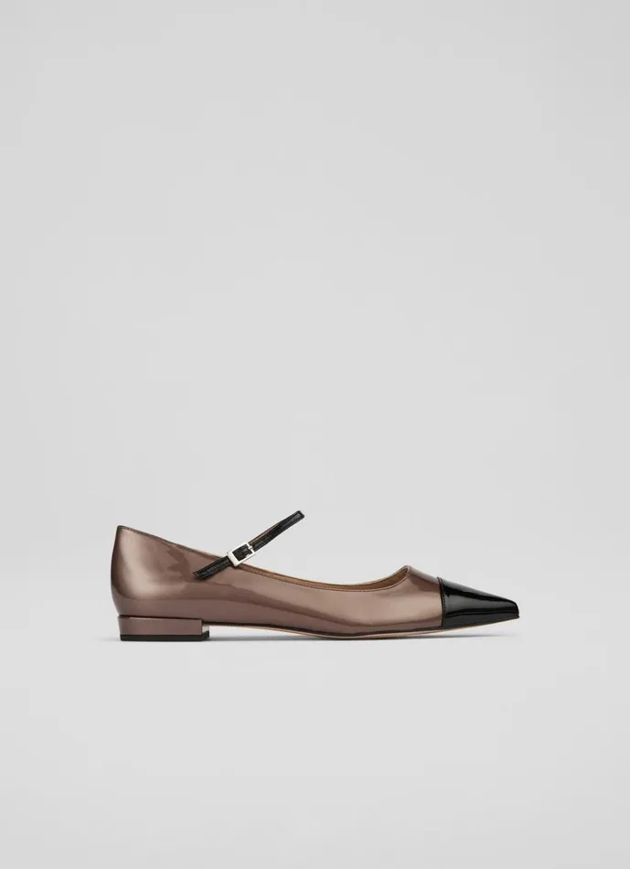 LKBennett Flats Women Monty Taupe Toe Cap Flat