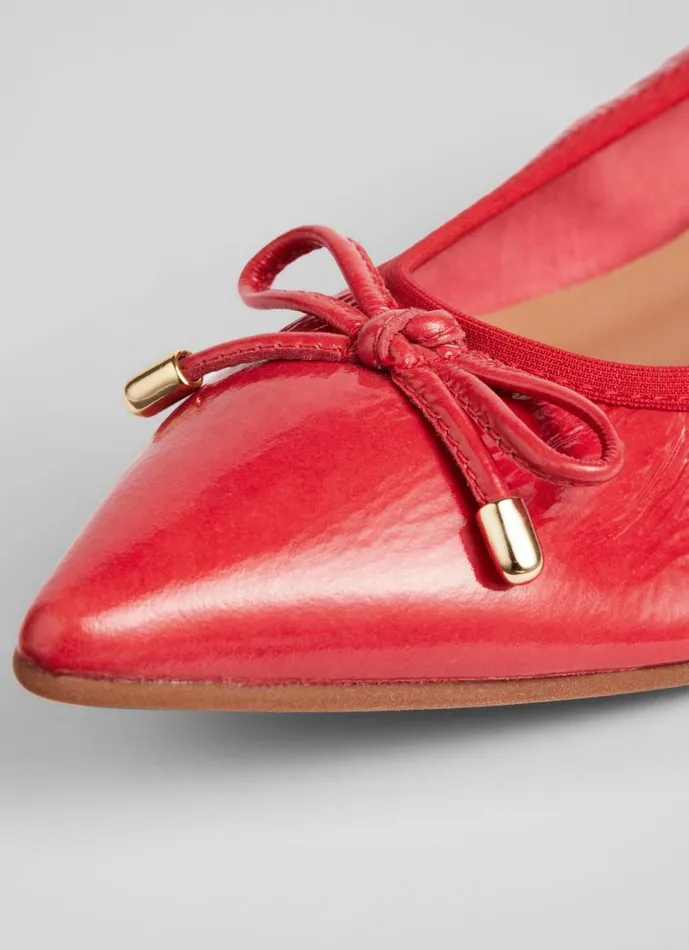LKBennett Flats Women Tilly Red Leather Pointed Ballerina Flats