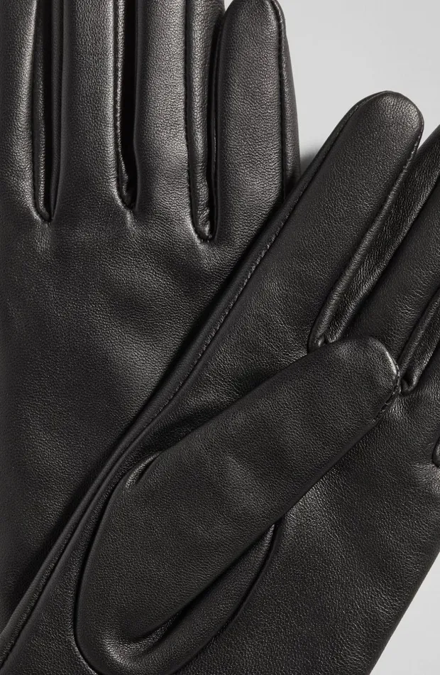 LKBennett Gloves Women Kimberley Black Leather Long Gloves