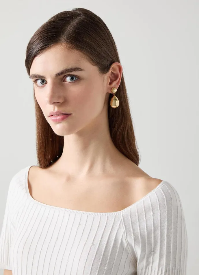 LKBennett Jewellery Women Tilly Double Ball Drop Gold Plated Earrings