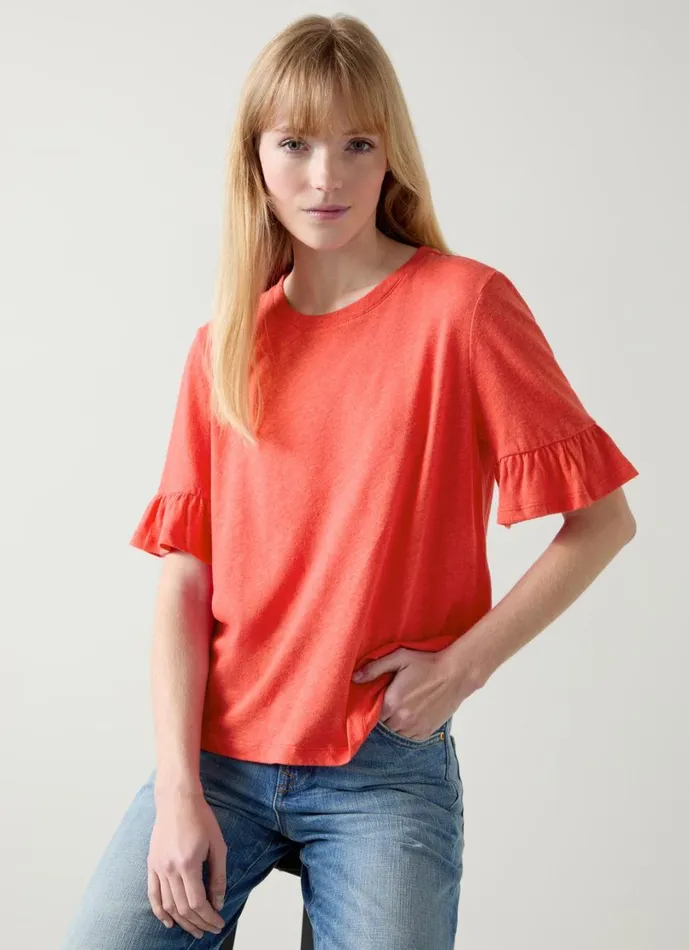 LKBennett Tops Women Gene Poinsettia Frill TShirt