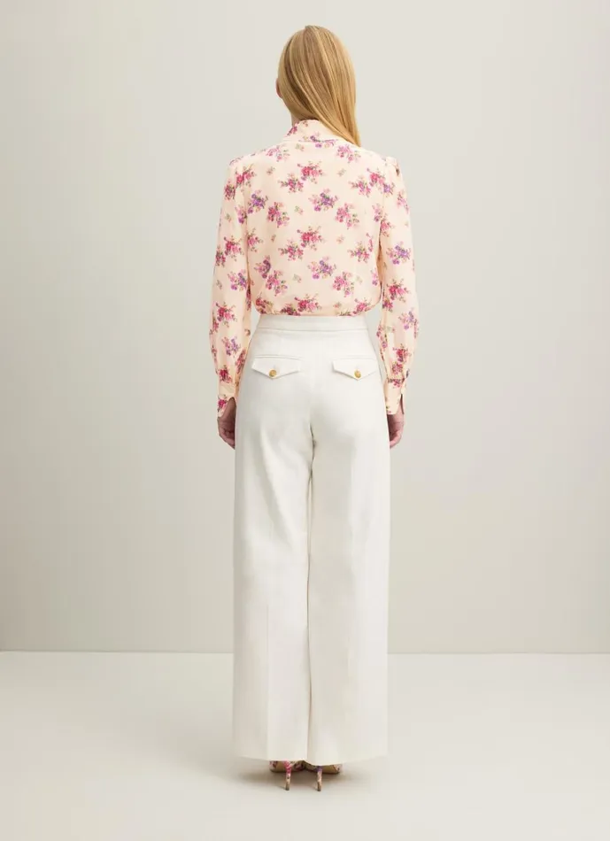 LKBennett Tops Women Sonya Bouquet Print Silk Blouse LKBennett Tops Women Sonya Bouquet Print Silk Blouse