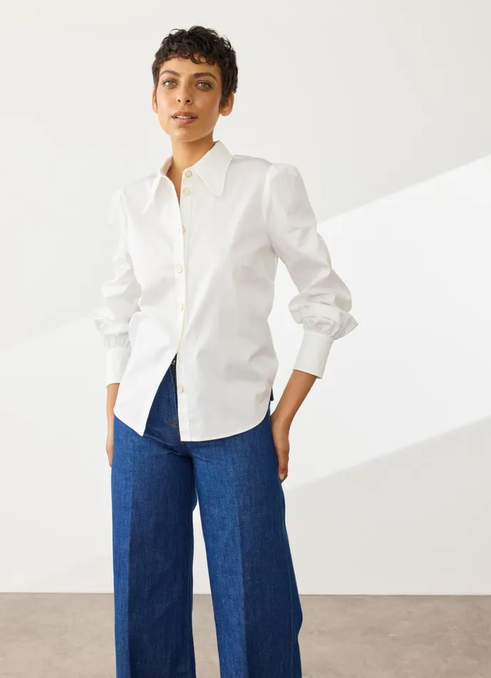 LKBennett Tops Women Sonya White Cotton Blouse