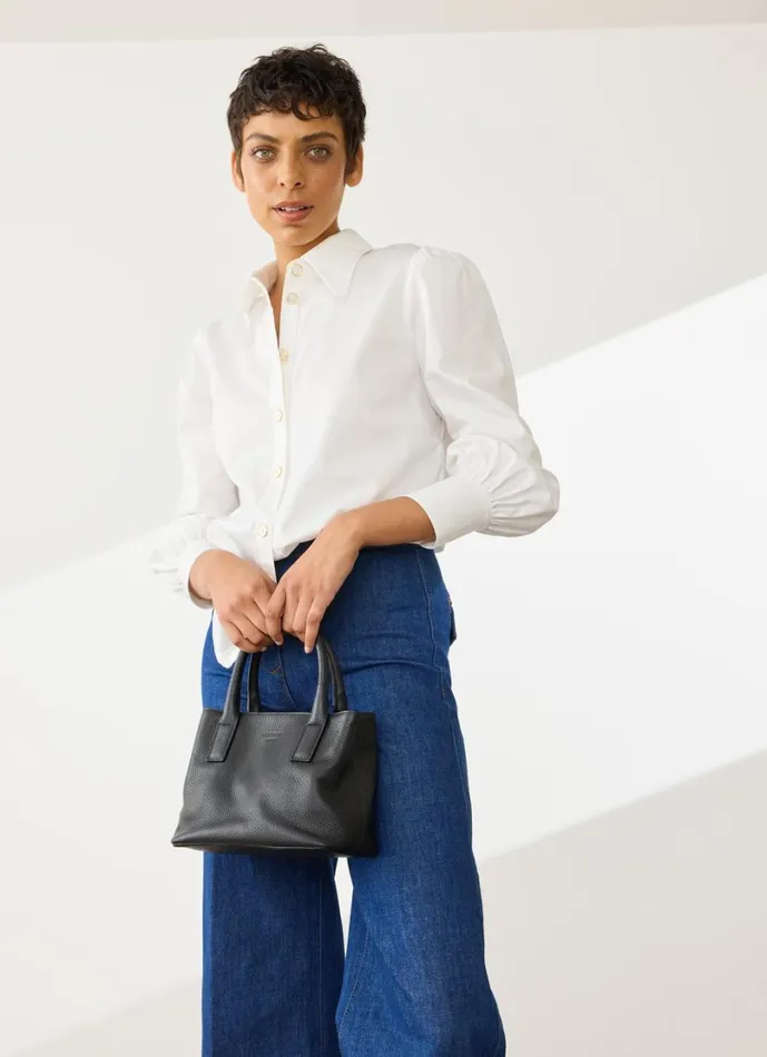 LKBennett Tops Women Sonya White Cotton Blouse LKBennett Tops Women Sonya White Cotton Blouse