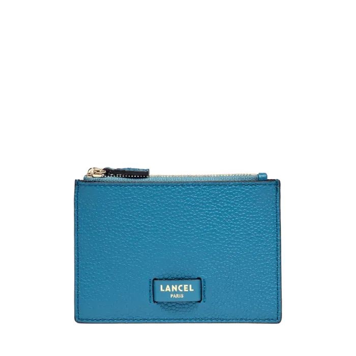 L Zip Card Holder Wave Blue Women Lancel Purse