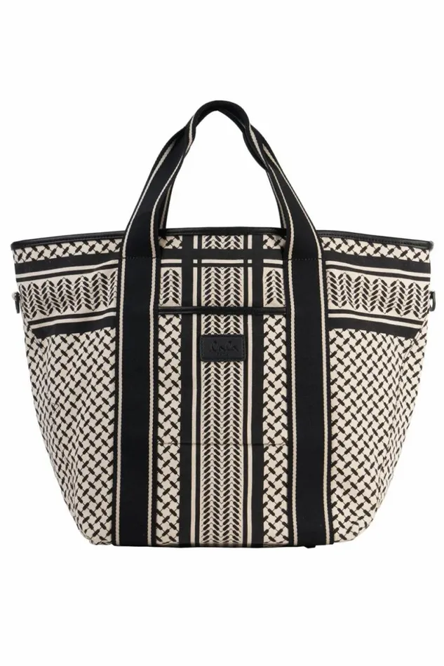 Lala Berlin Bags East West Tote Marin Canvas Heritage Stripe Black 8211 Women