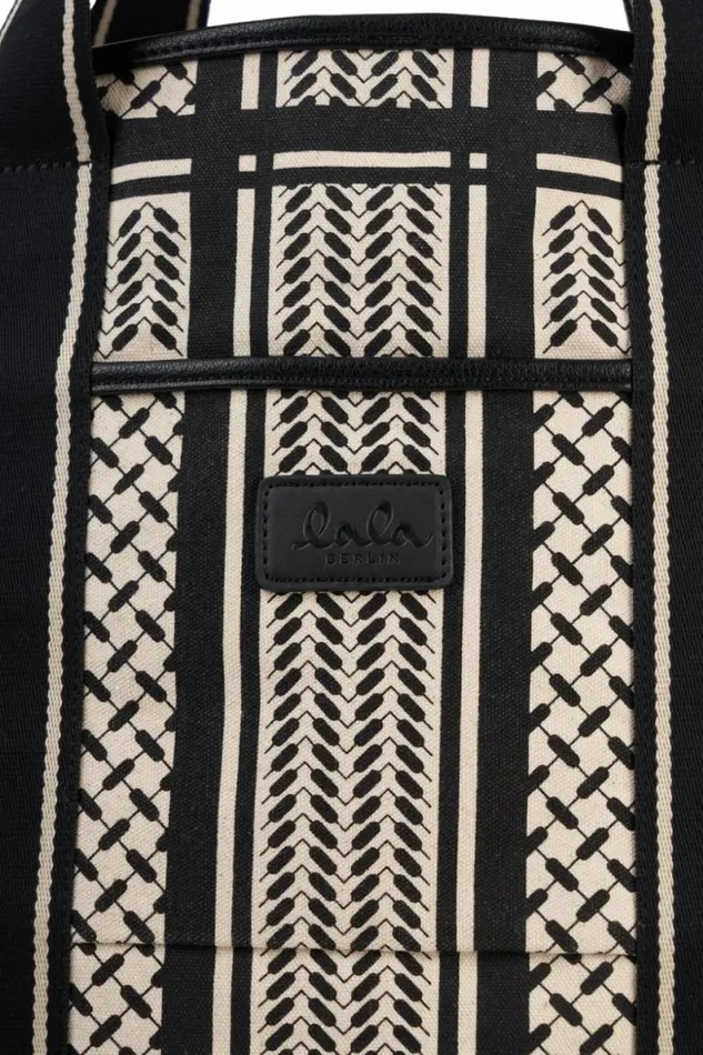 Lala Berlin Bags East West Tote Marin Canvas Heritage Stripe Black 8211 Women